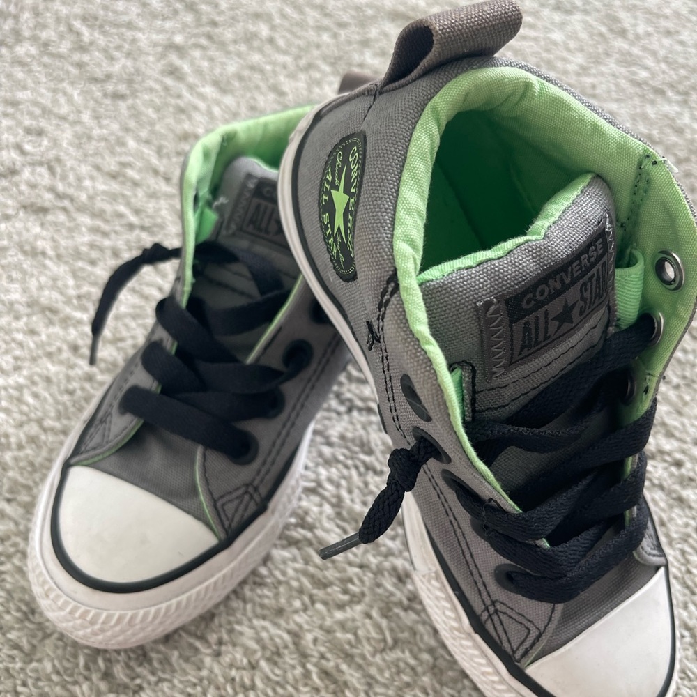 Converse Kids Sneakers - Gray and Lime